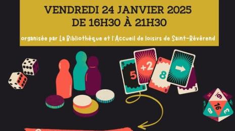 VEILLÉE JEUX DE SOCIÉTÉ ET JEUX EN BOIS Le 24 janv 2025