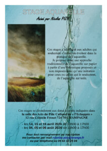 Stage aquarelle sur toile -adultes – (jusqu’au 6/8)