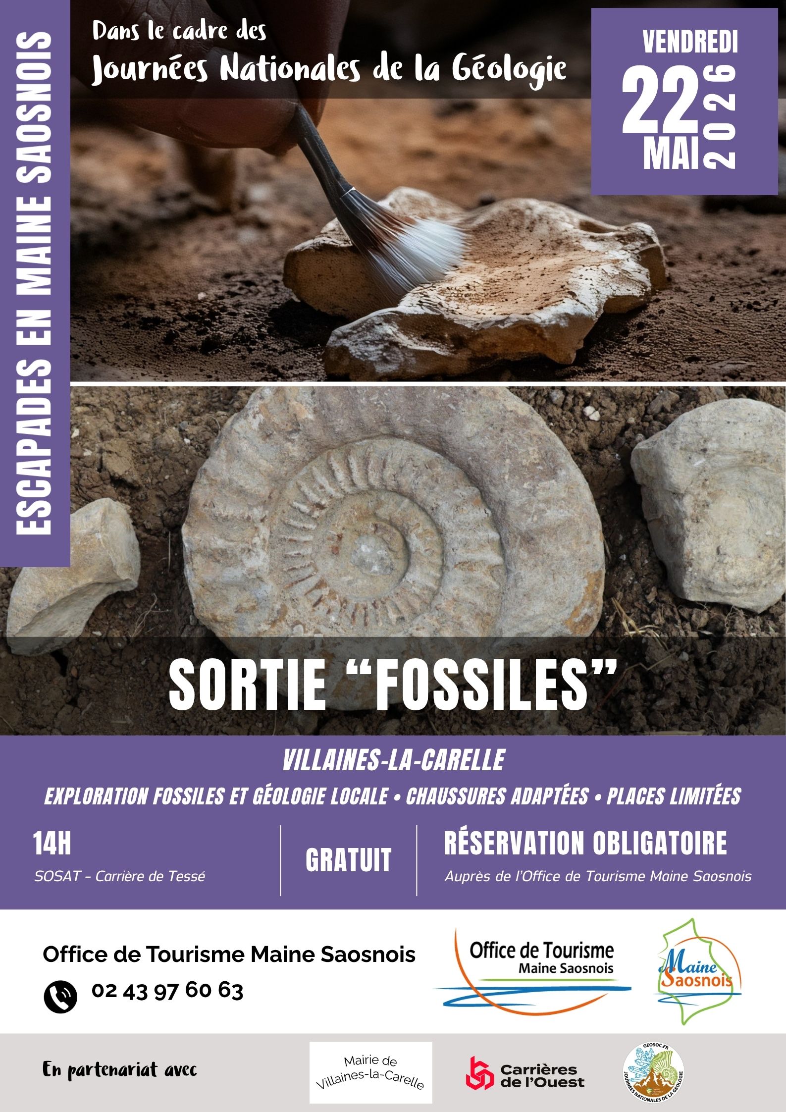 Escapades en Maine Saosnois – Sortie « Fossiles » à la carrière de Tessé
