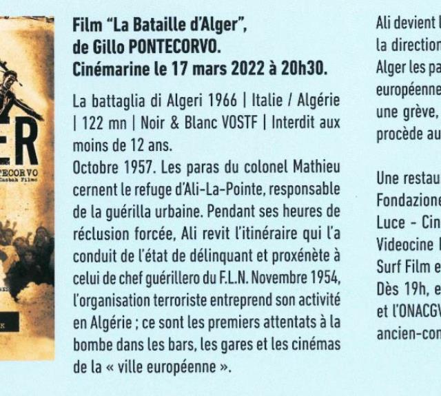 La Bataille d'Alger2 - cinémarine - mars 2022