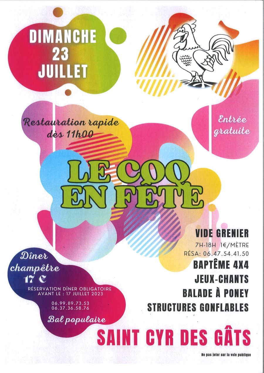 LE COQ EN FÊTE SAINTCYRDESGATS
