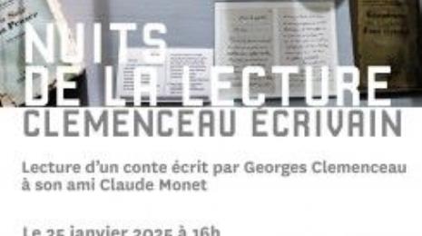 Nuits de la lecture "Clemenceau écrivain" Du 25/1/2025 au 25/1/2026