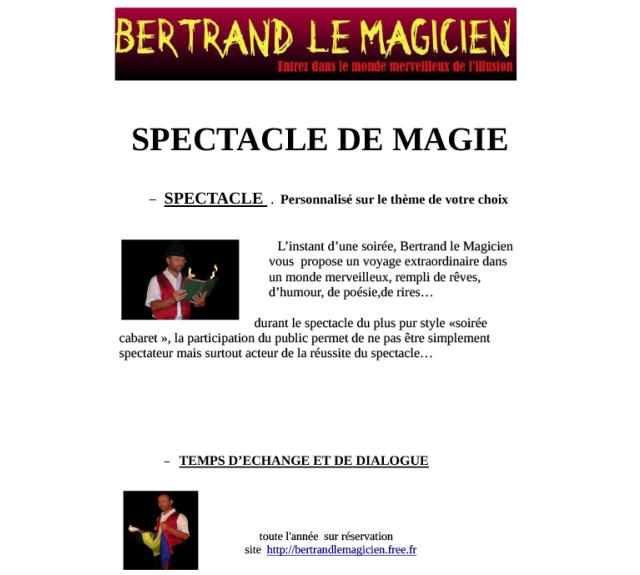 spectacle - Bertrand le magicien